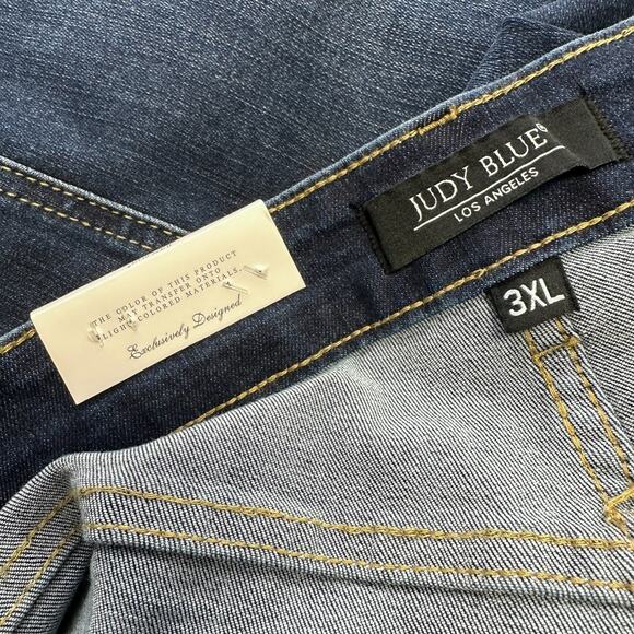 New Judy Blue Cooling Tummy Control Jean Shorts High Waist Stretch Dark Size 3XL - Picture 6 of 9